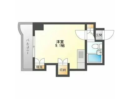 シティハイムN15A棟(ワンルーム/5階)の間取り写真