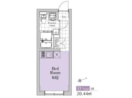 EXAM代々木八幡 エクサム代々木八幡(ワンルーム/4階)の間取り写真
