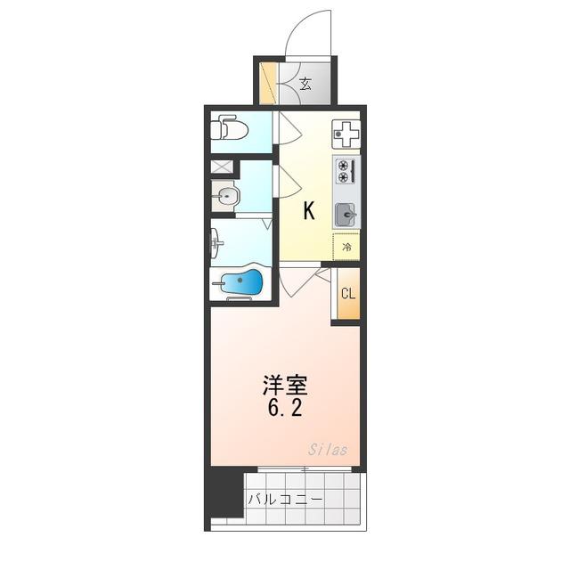 JR東海道本線 西大路駅 徒歩10分 10階建 築1年(1K/7階)の間取り写真