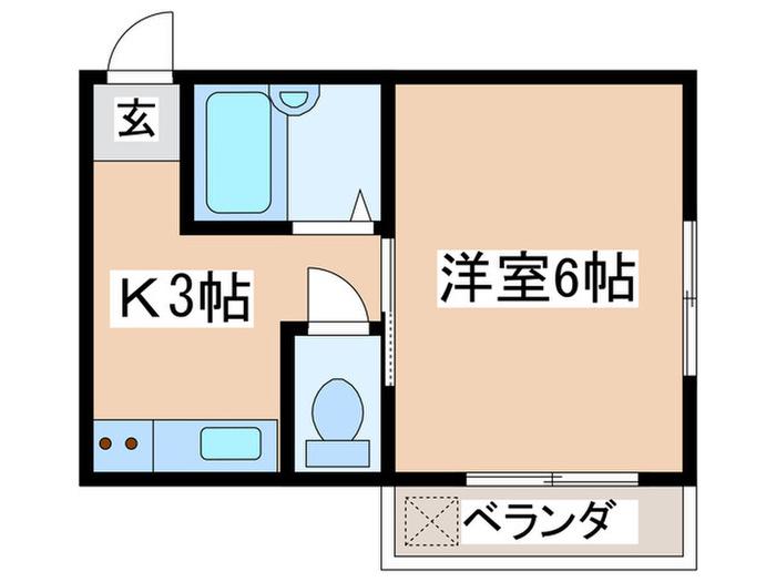 ハイツタカハシ(1K/2階)の間取り写真