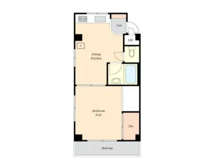 木村ビル(1DK/5階)の間取り写真