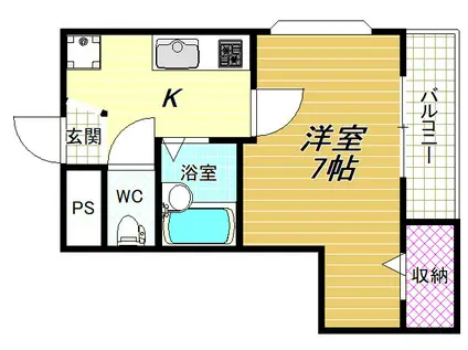 須賀OKIハウス(1K/2階)の間取り写真