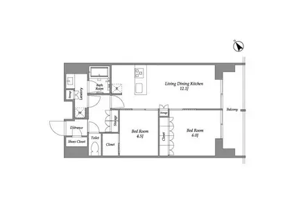 シーズンフラッツ大森西(2LDK/15階)の間取り写真