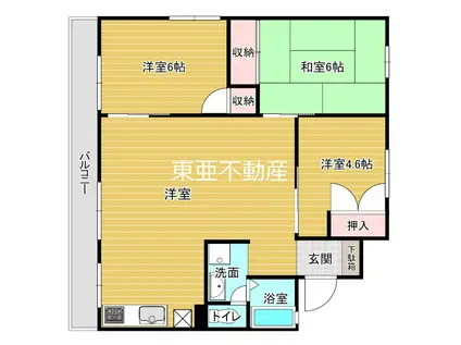 ブリーズタウンA棟(3LDK/2階)の間取り写真