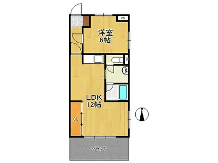 コージーハイムB(1LDK/1階)の間取り写真