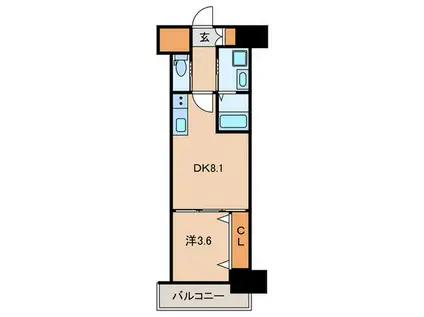 エルザグランツ中津口 (1LDK/7階)の間取り写真