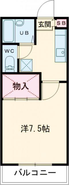 コンフォート東仙台(1K/1階)の間取り写真