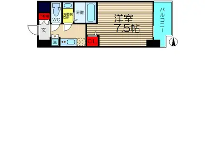 プロシード大阪NB3(1K/6階)の間取り写真