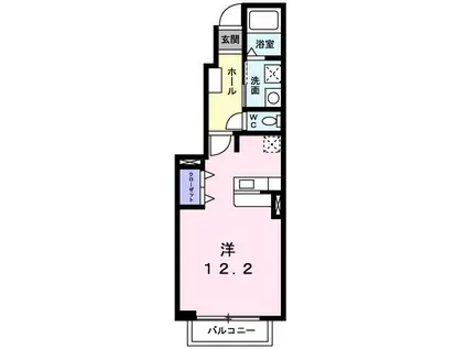 ボカージュC(ワンルーム/1階)の間取り写真