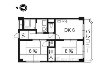 セブンロード(2DK/4階)の間取り写真