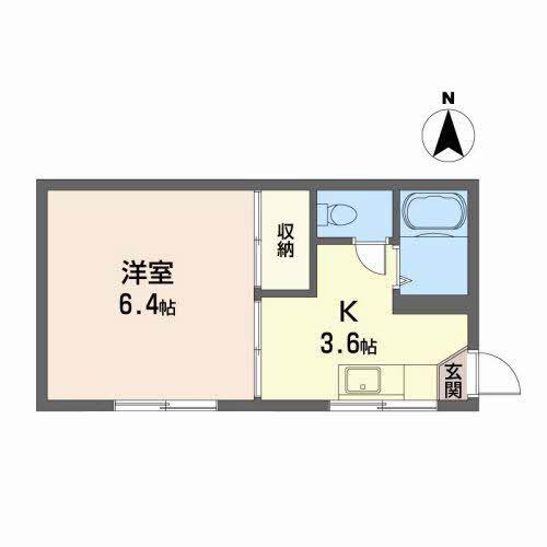 メゾンノエル(1K/1階)の間取り写真