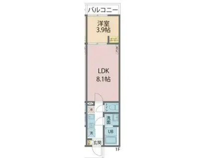 カインドネス武蔵浦和(1LDK/1階)の間取り写真