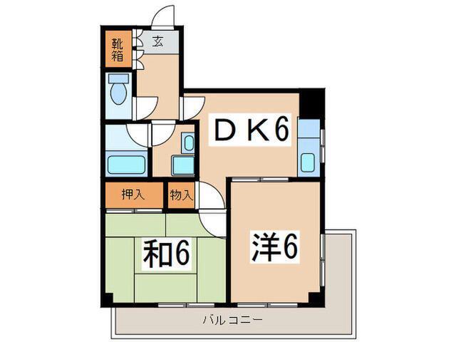 コーラルハイムPIERYOKOHAMA(2DK/4階)の間取り写真