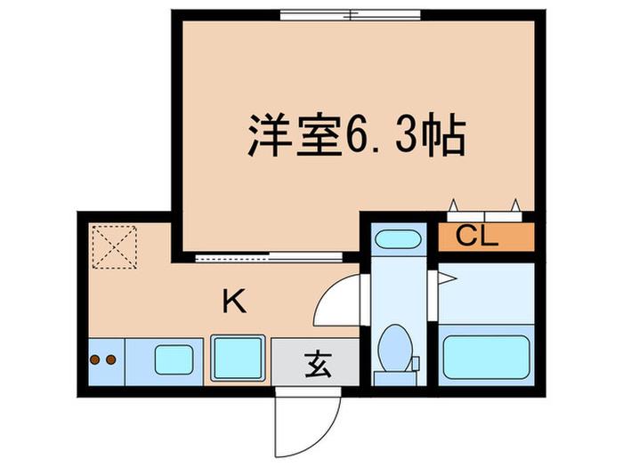 GSEL赤塚(1K/1階)の間取り写真