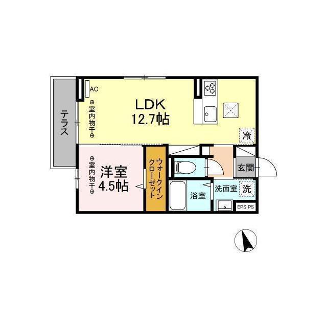 D-ROOMグランデファンテーヌ(1LDK/2階)の間取り写真