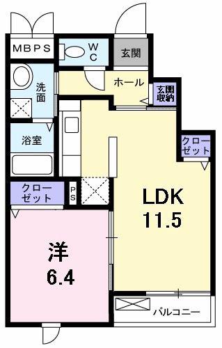 メゾン・ド・リアンIII(1LDK/3階)の間取り写真