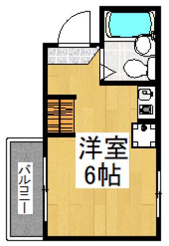 パステル鷹の台(ワンルーム/2階)の間取り写真