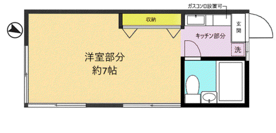 カーサ洗足(1K/2階)の間取り写真