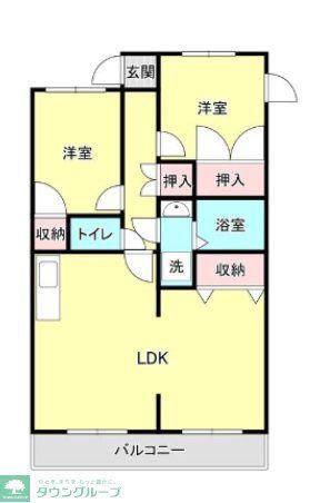 パストラルハウス姉崎(2LDK/1階)の間取り写真