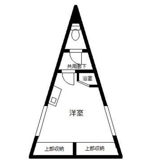 練馬三角ビル(ワンルーム/4階)の間取り写真