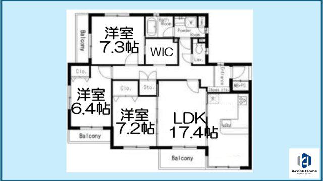ラフィネメゾン瑞穂(3LDK/3階)の間取り写真