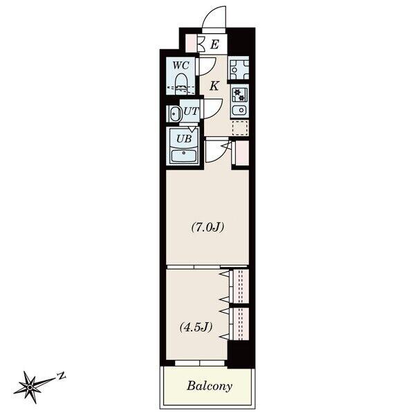 S-RESIDENCE神沢AFFORD(2K/1階)の間取り写真