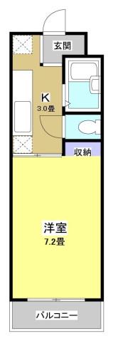 ラフォーレ半田(1K/2階)の間取り写真