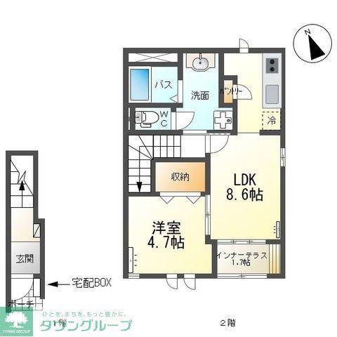 フォーレスト ガーデン(1LDK/2階)の間取り写真
