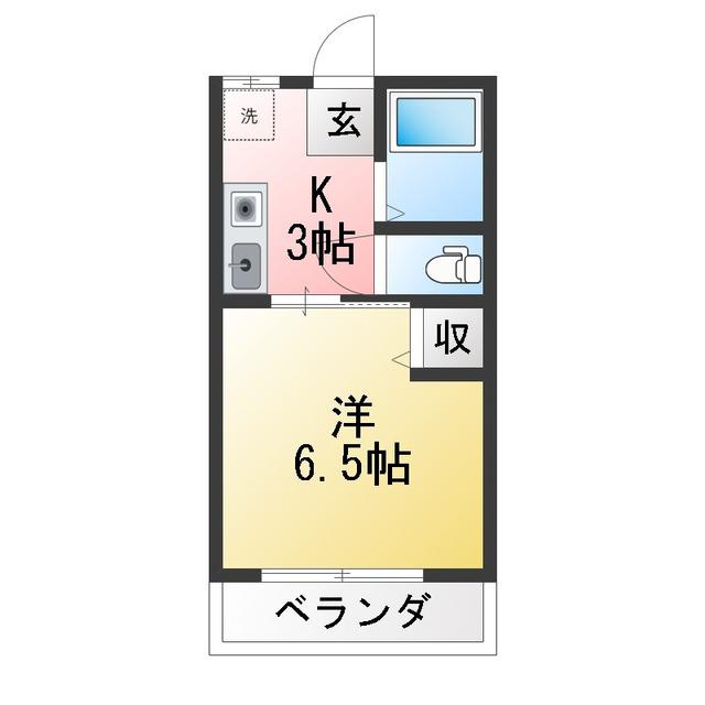 ハイツサンリバー(1K/1階)の間取り写真
