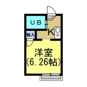 森ケ丘ハイツ(1K/2階)の間取り写真