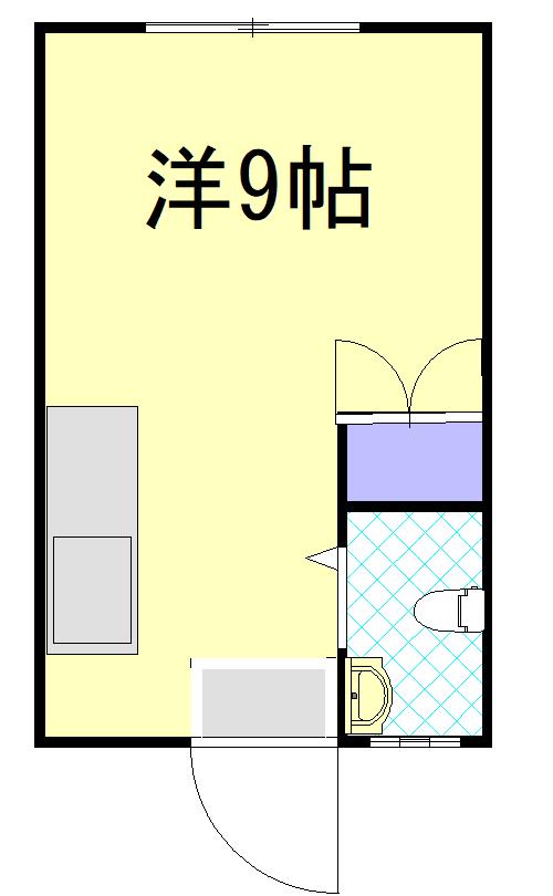 グリーンビューA棟(ワンルーム/1階)の間取り写真