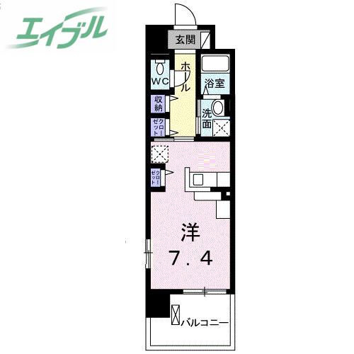 メゾン ラフィネ(ワンルーム/3階)の間取り写真