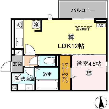AUGUSTA(1LDK/3階)の間取り写真