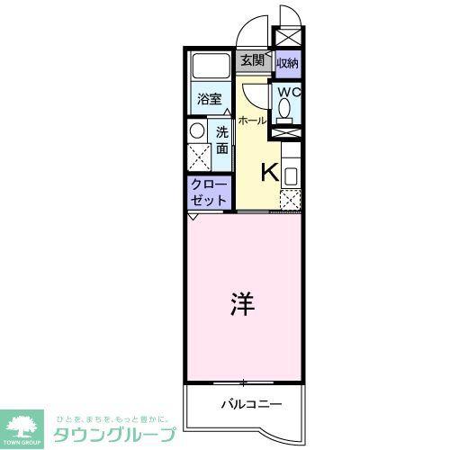 ベルフローレ(1K/2階)の間取り写真