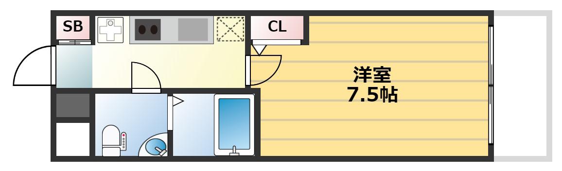 N°77HANATEN001(1K/9階)の間取り写真