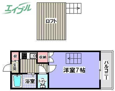 レセンテ614(1K/1階)の間取り写真
