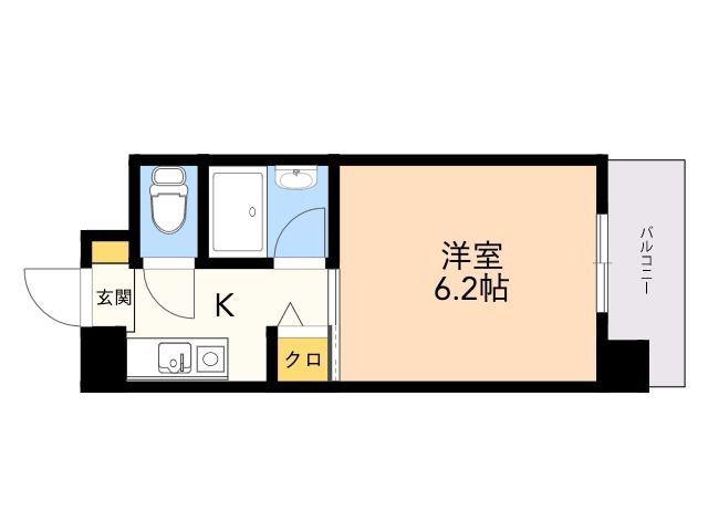 アバンダント21(1K/8階)の間取り写真