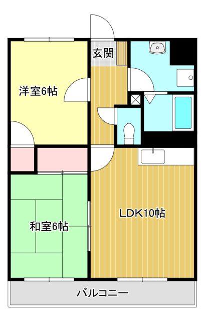 ヴィーブル宮の森 北棟(2LDK/1階)の間取り写真