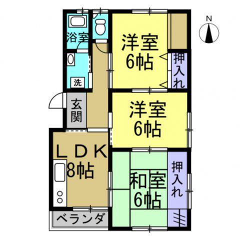 メゾン新美(3LDK/1階)の間取り写真