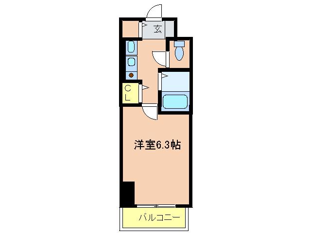 ロイヤルヒル神戸三宮II(1K/3階)の間取り写真