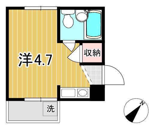 ハイツくれよん(1K/4階)の間取り写真
