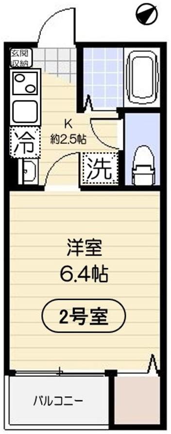 アリロッセ赤羽(1K/2階)の間取り写真