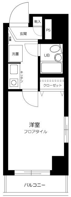 菱和パレス月島(1K/8階)の間取り写真