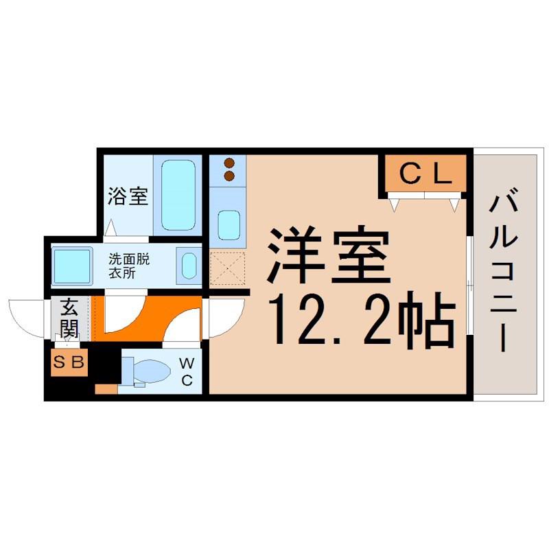プラウランド名駅(ワンルーム/7階)の間取り写真