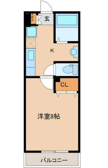 ソレイユパルク14番館(1K/1階)の間取り写真