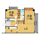 ドムストリア(2LDK/2階)の間取り写真