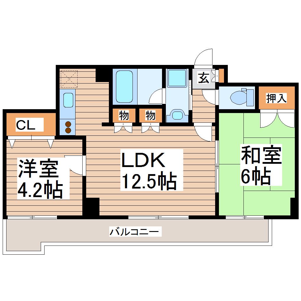 ガーデンハイツAIHARAI(2LDK/3階)の間取り写真