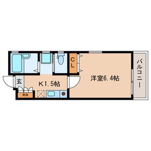 ベストフラット(1K/1階)の間取り写真