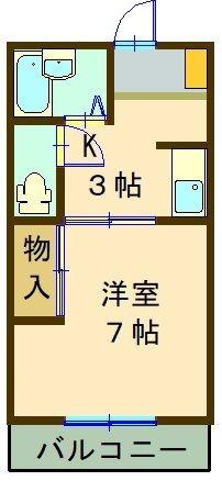 アルモニー藤生(1K/2階)の間取り写真