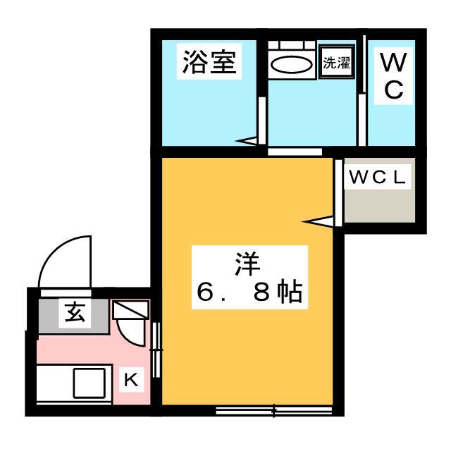 TRE CASA(1K/1階)の間取り写真
